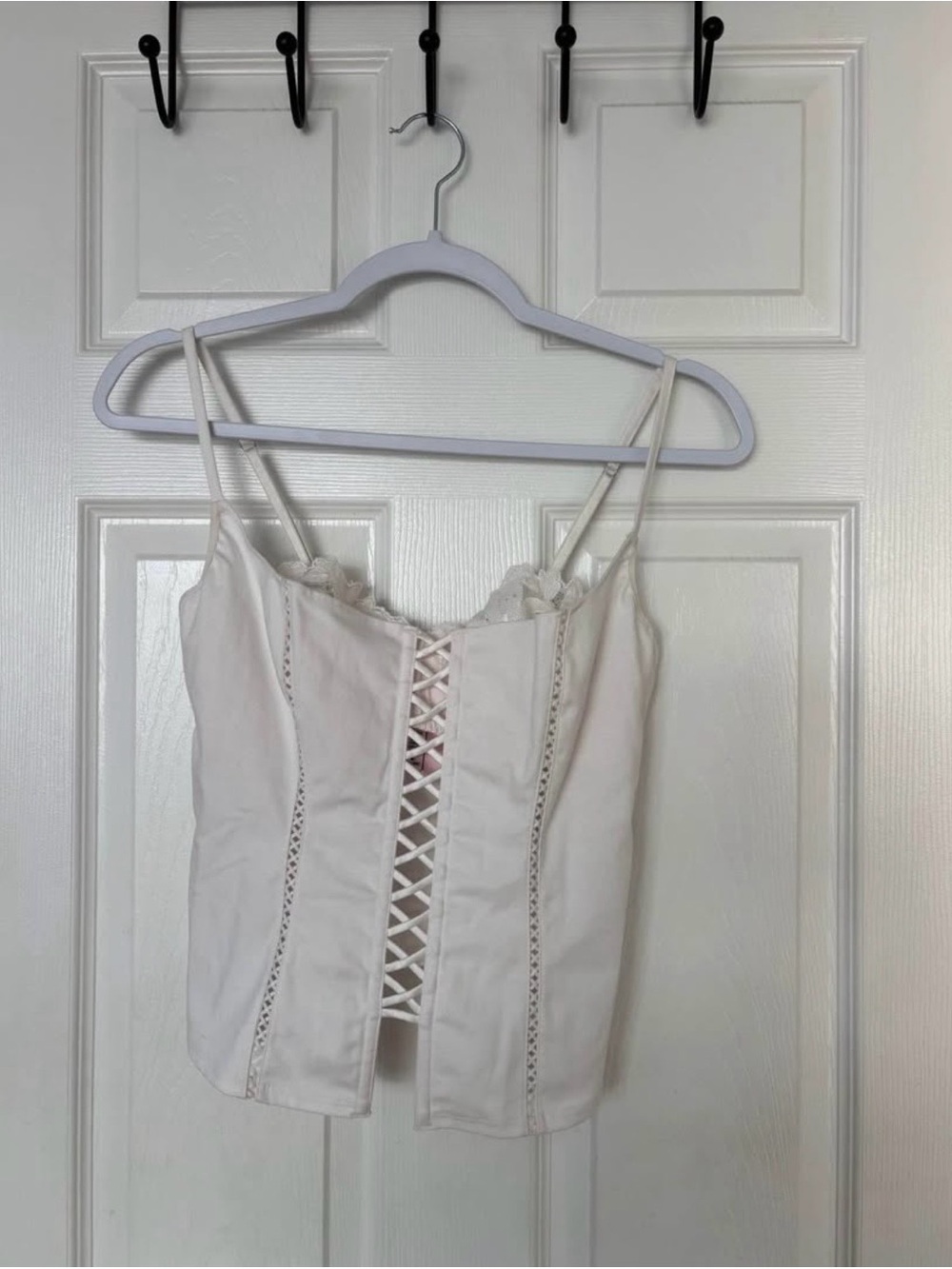 Victoria's Secret White Lace-Up Corset Cami